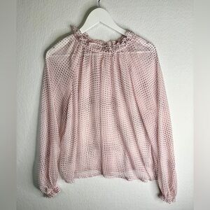 Sheike Pink Sheer Polka Dot Women's Top, Size 12